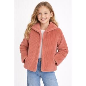 Elodie Girl Pink Faux Fur Coat size XS